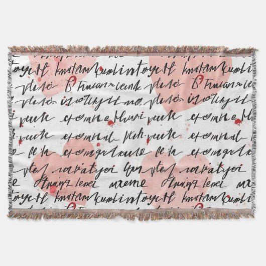 Modern Hartpatroon met Script Achtergrond (19) Deken (Voorkant)