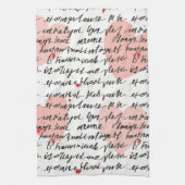 Modern Hartpatroon met Script Achtergrond (19) Theedoek (Verticaal)