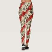 Modern hartpatroon met script achtergrond (1) leggings (Achterkant)