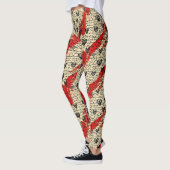 Modern hartpatroon met script achtergrond (1) leggings (Links)