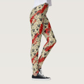 Modern hartpatroon met script achtergrond (1) leggings (Rechts)