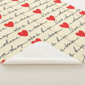 Modern Hartpatroon met Script Achtergrond (20) Sherpa Deken (3/4)
