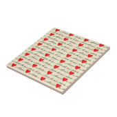 Modern Hartpatroon met Script Achtergrond (20) Tegeltje (Zijkant)