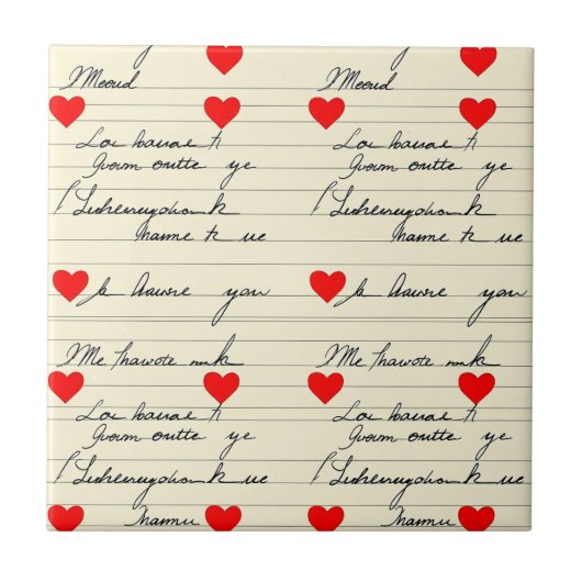 Modern Hartpatroon met Script Achtergrond (21) Tegeltje (Voorkant)