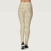 Modern Hartpatroon met Script Achtergrond (2) Leggings (Achterkant)