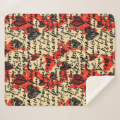Modern Hartpatroon met Script Achtergrond (2) Sherpa Deken (Voorkant (horizontaal))