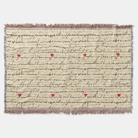 Modern Hartpatroon met Script Achtergrond (4) Deken (Voorkant)