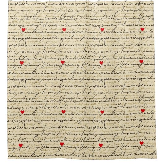 Modern Hartpatroon met Script Achtergrond (4) Douchegordijn (Voorkant)