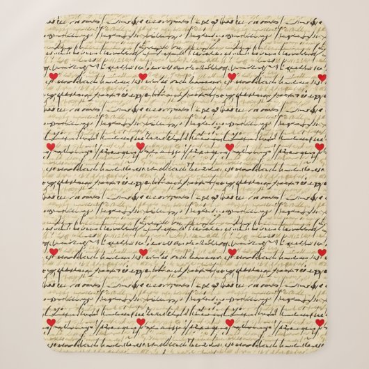 Modern Hartpatroon met Script Achtergrond (4) Sherpa Deken (Voorkant)