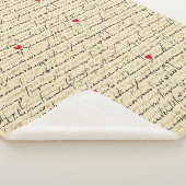 Modern Hartpatroon met Script Achtergrond (4) Sherpa Deken (3/4)