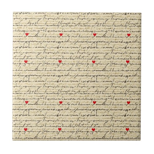 Modern Hartpatroon met Script Achtergrond (4) Tegeltje (Voorkant)