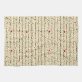 Modern Hartpatroon met Script Achtergrond (4) Theedoek (Horizontaal)