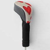 Modern Hartpatroon met Script Achtergrond (5) Golfheadcover (Schuin)