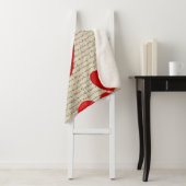 Modern Hartpatroon met Script Achtergrond (5) Sherpa Deken (In situ)