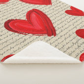 Modern Hartpatroon met Script Achtergrond (5) Sherpa Deken (3/4)