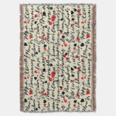 Modern Hartpatroon met Script Achtergrond (6) Deken (Voorkant Verticaal)
