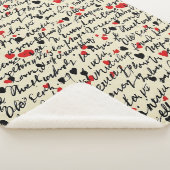 Modern Hartpatroon met Script Achtergrond (6) Sherpa Deken (3/4)
