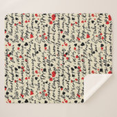 Modern Hartpatroon met Script Achtergrond (6) Sherpa Deken (Voorkant (horizontaal))