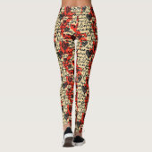 Modern Hartpatroon met Script Achtergrond (7) Leggings (Achterkant)