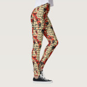 Modern Hartpatroon met Script Achtergrond (7) Leggings (Rechts)