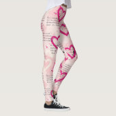 Modern Hartpatroon met Script Achtergrond (8) Leggings (Rechts)