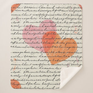Modern Hartpatroon met Script Achtergrond (8) Sherpa Deken