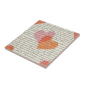 Modern Hartpatroon met Script Achtergrond (8) Tegeltje (Zijkant)