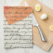 Modern Hartpatroon met Script Achtergrond (8) Theedoek (Quarter Fold)