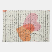 Modern Hartpatroon met Script Achtergrond (8) Theedoek (Horizontaal)