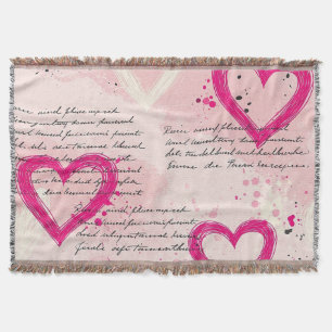 Modern Hartpatroon met Script Achtergrond (9) Deken