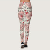 Modern Hartpatroon met Script Achtergrond (9) Leggings (Achterkant)