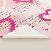 Modern Hartpatroon met Script Achtergrond (9) Sherpa Deken (3/4)