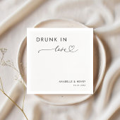 Modern hartscript Drink in Love Elegant Wedding Servet