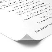 Modern hartscript Het zoenmenu Trouwbord Poster (Hoek)