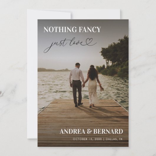 Modern hartscript niets Fancy gewoon liefde weggel Kaart (Voorkant)