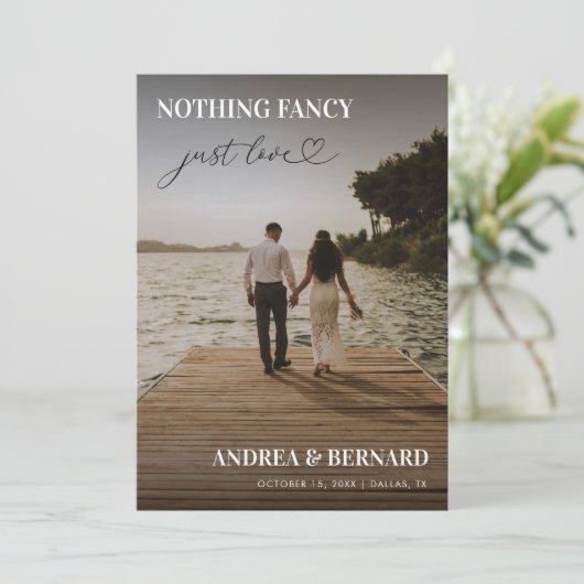 Modern hartscript niets Fancy gewoon liefde weggel Kaart (Staand voorkant)