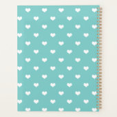 Modern hartspatroon turquoise gepersonaliseerd planner (Achterkant)