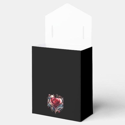 Modern Hartvormig Roos-Bruiloft Dank u Bedankdoosjes (Geopend)