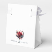 Modern Hartvormig Roos-Bruiloft Dank u Bedankdoosjes (Achterkant)