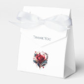 Modern Hartvormig Roos-Bruiloft Dank u Bedankdoosjes (Voorkant Zijde)