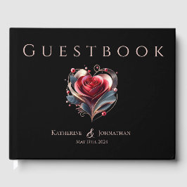 Modern hartvormig Roos bruiloft Gastenboek