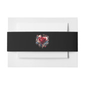 Modern hartvormig Roos-bruiloft- Uitnodigingen Wikkel (Voorkant Voorbeeld)