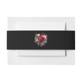 Modern hartvormig Roos-bruiloft- Uitnodigingen Wikkel