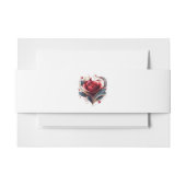 Modern hartvormig Roos-bruiloft- Uitnodigingen Wikkel (Voorkant Voorbeeld)