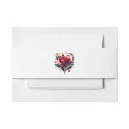 Modern hartvormig Roos-bruiloft- Uitnodigingen Wikkel