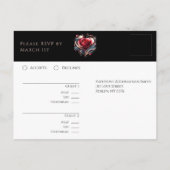 Modern Hartvormig Roos-RSVP-Wedding- Briefkaart (Achterkant)