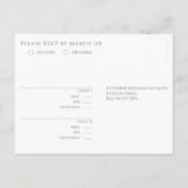 Modern Hartvormig Roos-RSVP-Wedding- Briefkaart (Achterkant)
