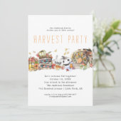 Modern Harvest Dinner Party Invitation Feestdagenkaart (Staand voorkant)