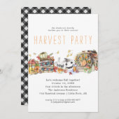 Modern Harvest Dinner Party Invitation Feestdagenkaart (Voorkant / Achterkant)