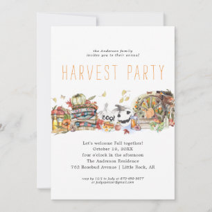 Modern Harvest Dinner Party Invitation Feestdagenkaart